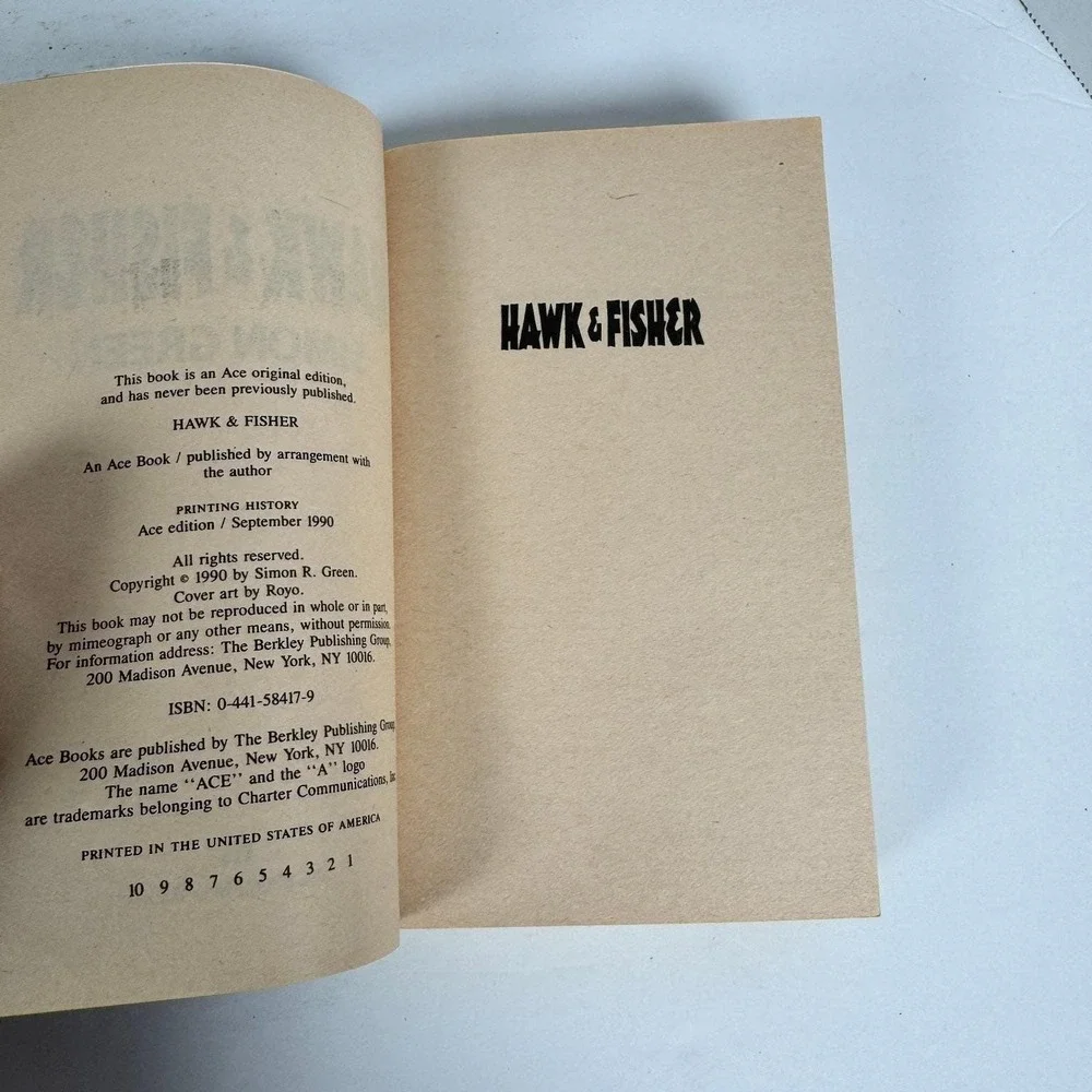 Hawk‎ & Fisher Simon Green 1990 First Printing Fantasy Ace Books